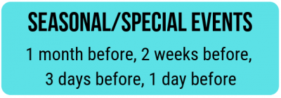 Special events Special events